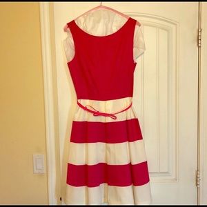 Kate Spade Hot Pink and Cream Striped Dress